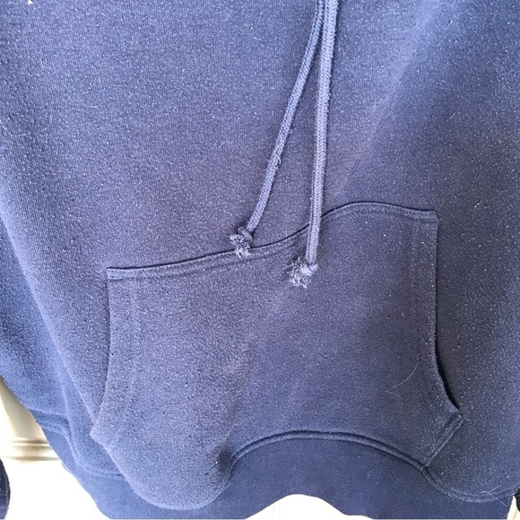 Good Vibes Hoody Kangaroo Pocket Navy SzL Drawstring Pullover Banded Cuffs/Hem - Picture 9 of 10
